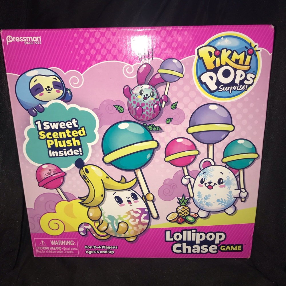 Lollipop Chase Game, Kids aged 5 and up with Free Scented Plush Included